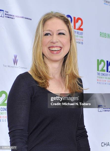 Chelsea Clinton attends 12-12-12 the Concert for Sandy Relief at Madison Square Garden on December 12, 2012 in New York City.