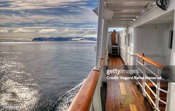 woodfjorden - svalbard - spartan cruiser stock pictures, royalty-free photos & images