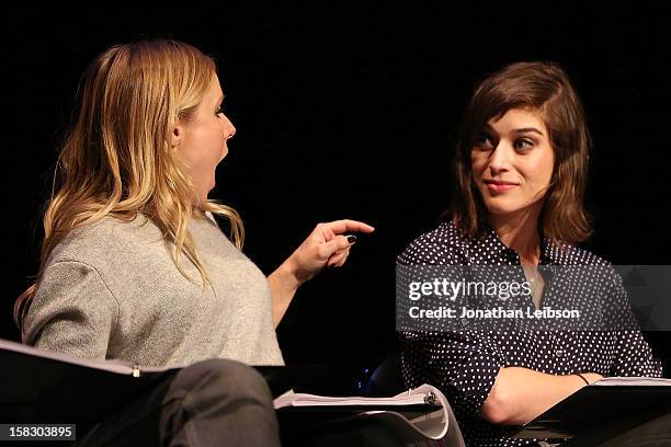 Kristen Bell and Lizzy Caplan attend The Sundance Institute Feature Film Program Screenplay Reading Of "Life Partners" by lab fellows Susana Fogel...