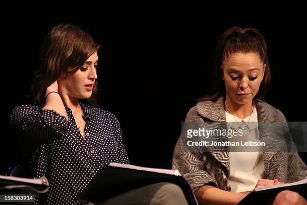 Lizzy Caplan and Portia Doubleday attend The Sundance Institute Feature Film Program Screenplay Reading Of "Life Partners" by lab fellows Susana...