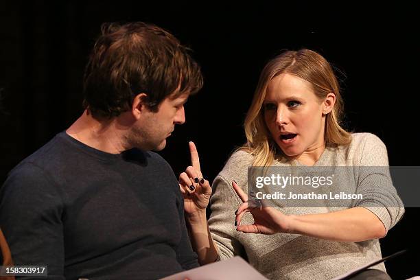 Mark Duplass and Kristen Bell attend The Sundance Institute Feature Film Program Screenplay Reading Of "Life Partners" by lab fellows Susana Fogel...