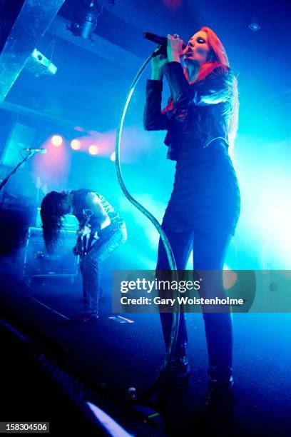 Simone Simons of Epica performs at the Corporation on December 12, 2012 in Sheffield, England.
