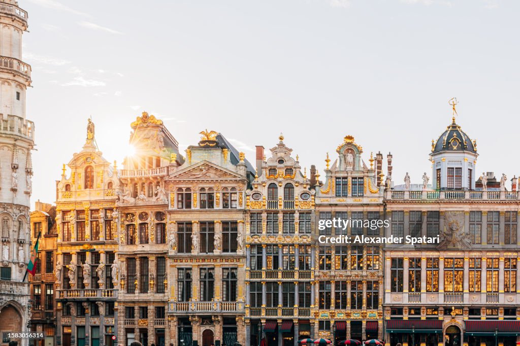 Grand Place square on a sunny day, Brussels, Belgium