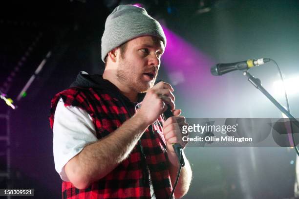 Roughton "Rou" Reynolds of Enter Shikari Performs onstage during a day of the 5th UK leg of their A Flash Flood of Colour World Tour called A Flash...