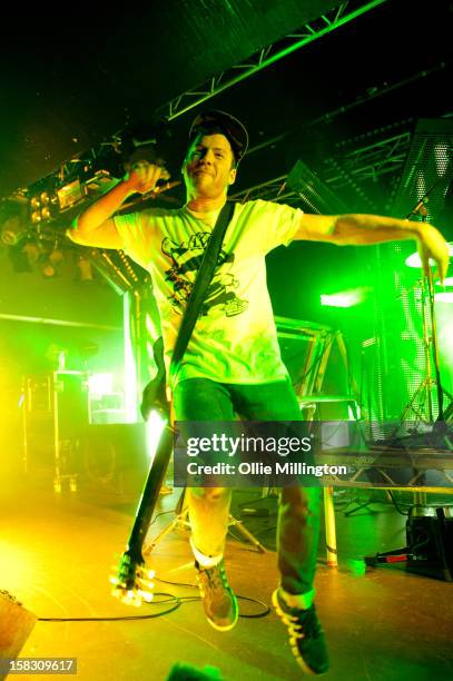 And Liam "Rory" Clewlow of Enter Shikari Performs onstage during a day of the 5th UK leg of their A Flash Flood of Colour World Tour called A Flash...