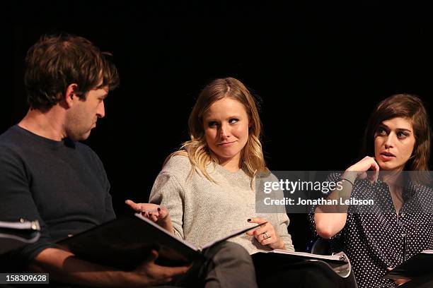 Mark Duplass, Kristen Bell and Lizzy Caplan attend The Sundance Institute Feature Film Program Screenplay Reading Of "Life Partners" by lab fellows...