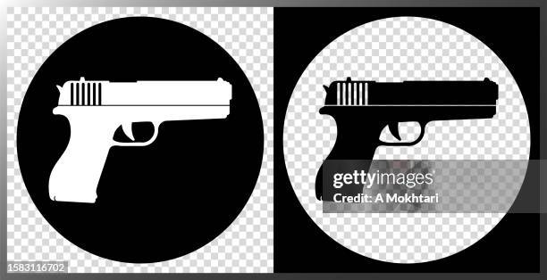 pistol icon, firearm. - pistol stock illustrations