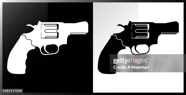 revolver icon. - trigger warning stock illustrations
