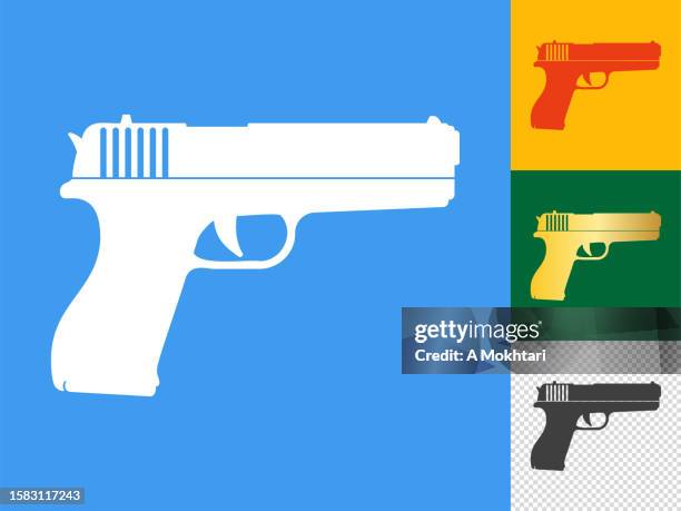 pistol icon, firearm. - diversity logo stock illustrations