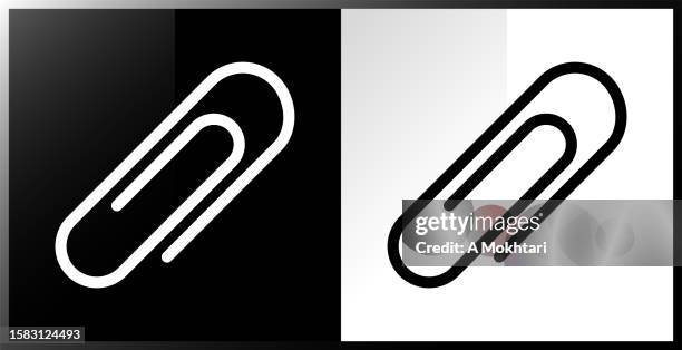 ilustraciones, imágenes clip art, dibujos animados e iconos de stock de icono de clip de papel. - sujetapapeles