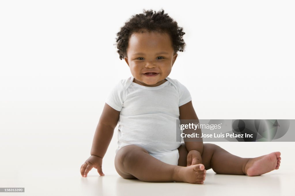 Smiling Black baby girl