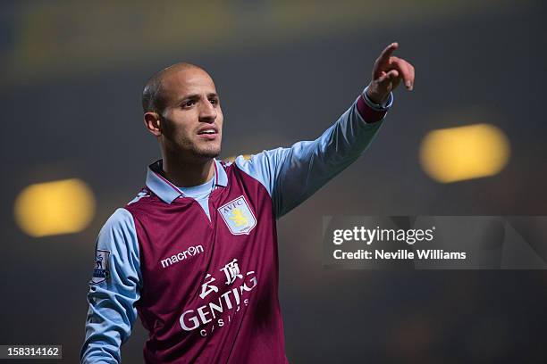 Karim El Ahmadi of Aston Villa during the Capital One Cup Quarter Final match between Norwich City and Aston Villa at Carrow Road on December 11,...