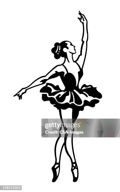 ballerina en pointe - ballet shoe stock illustrations