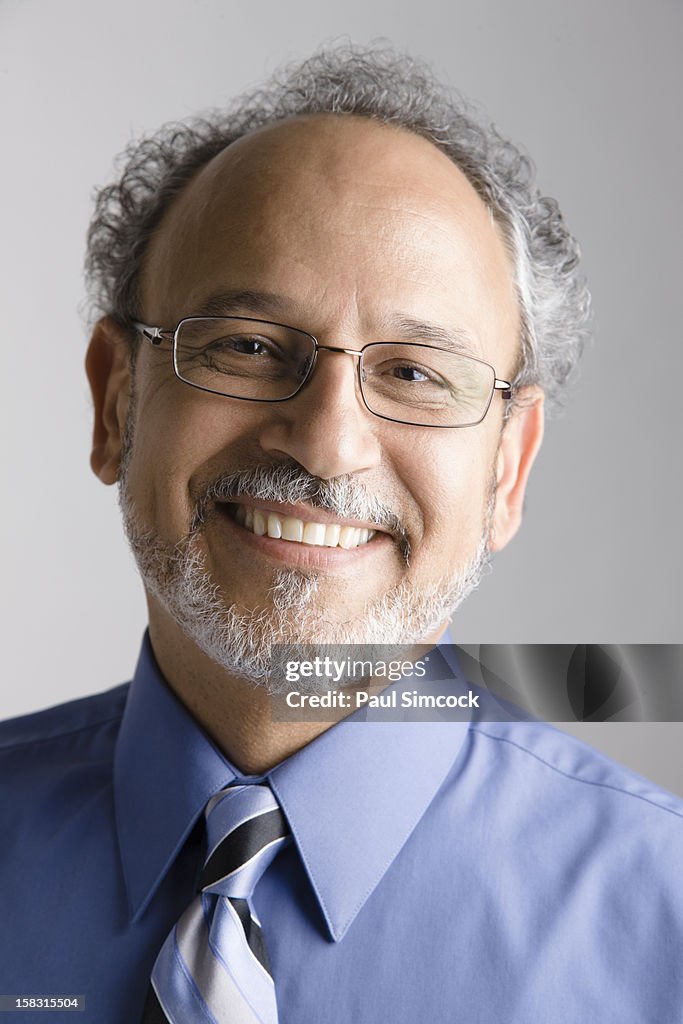 Smiling Middle Eastern businessman