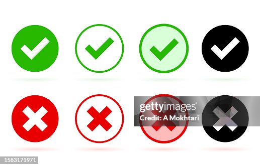 Validation and refusal icon. Validation and refusal icon.