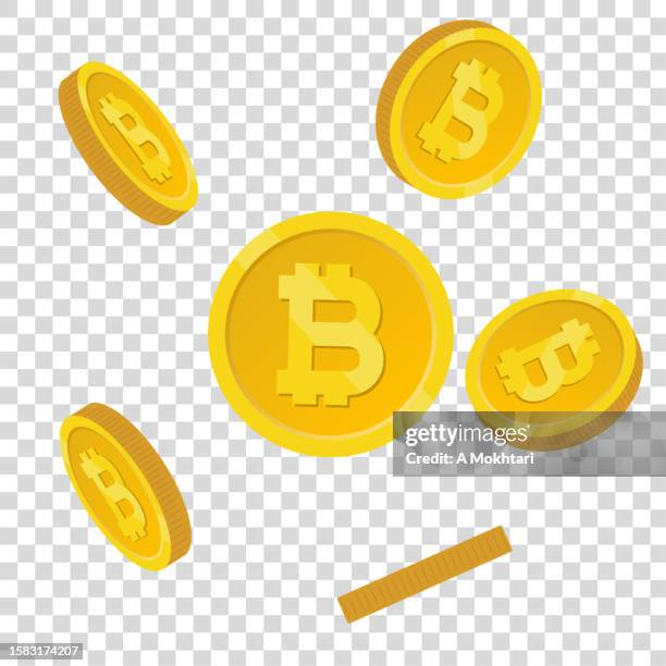 bitcoin coin on transparent background. - bitcoin stock illustrations