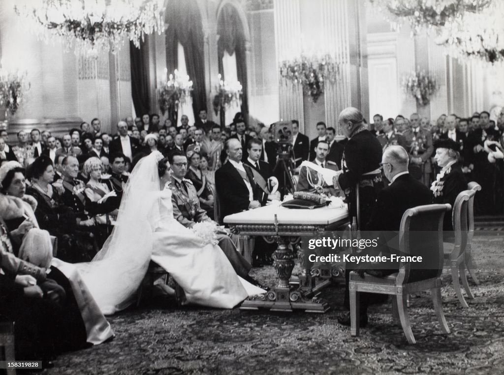 Wedding Of King Baudouin Of Belgium And Dona Fabiola Of Spain In 1960