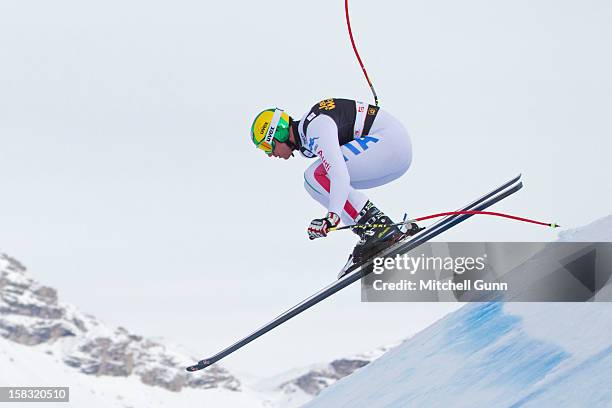 Siegmar Klotz of Italy in action on the Saslong course whilst taking part in the second official training session for the Audi FIS Alpine Ski World...
