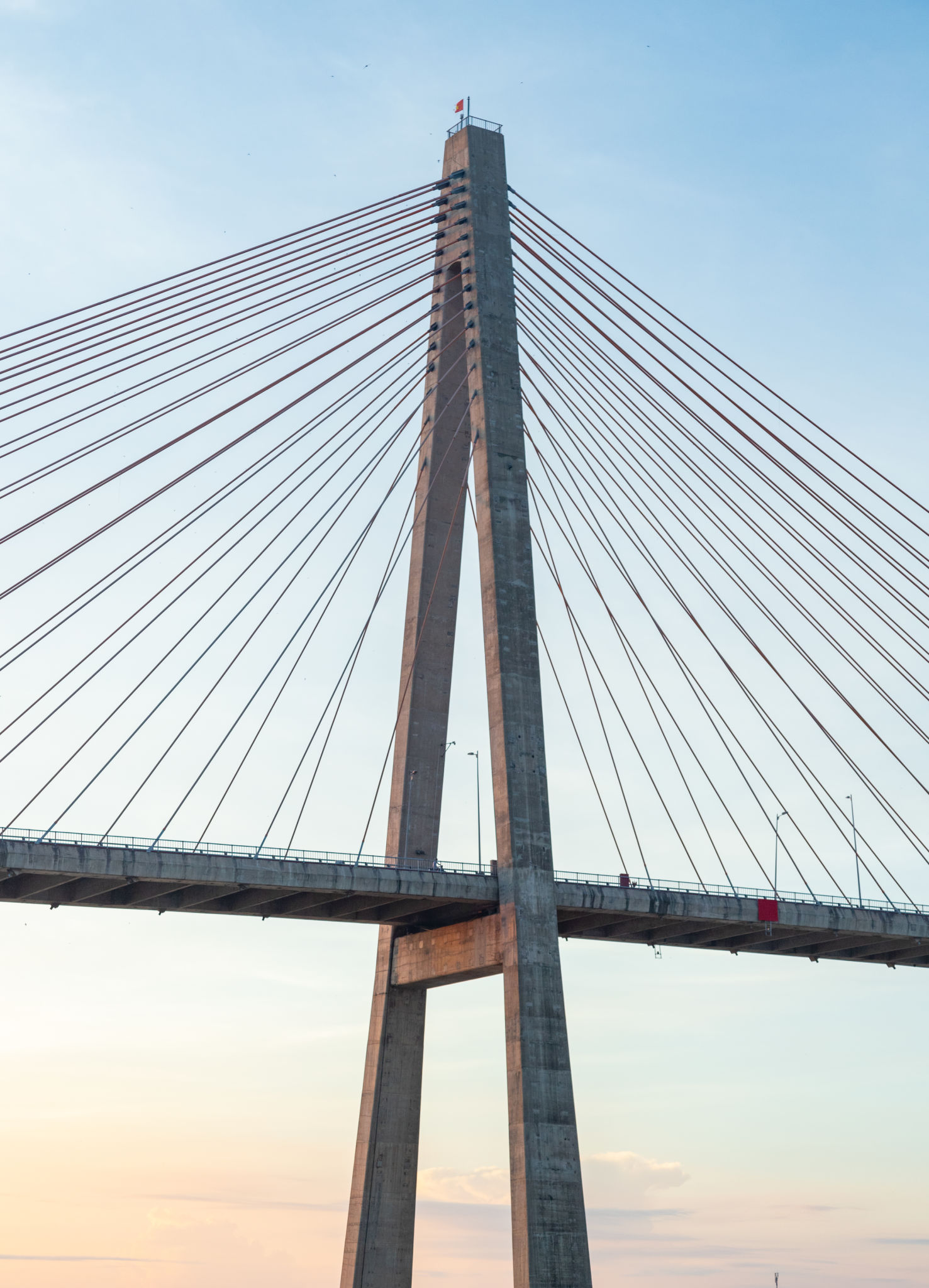 Rach Mieu cable-stayed bridge crosses the Tien River, connecting the two provinces of Ben Tre and Tien Giang, Mekong Delta. Rach Mieu cable-stayed bridge crosses the Tien River, connecting the two provinces of Ben Tre and Tien Giang, Mekong Delta.