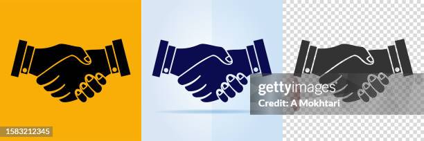agreement icon, greeting each other, shaking hands, trust... - three core values stock illustrations