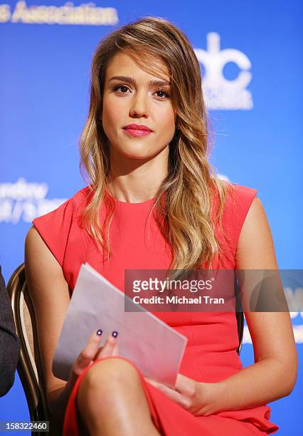 Jessica Alba attends the 70th Annual Golden Globe Awards nominations announcement held at The Beverly Hilton on December 13, 2012 in Los Angeles,...