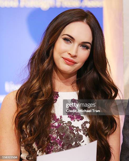 Megan Fox attends the 70th Annual Golden Globe Awards nominations announcement held at The Beverly Hilton on December 13, 2012 in Los Angeles,...