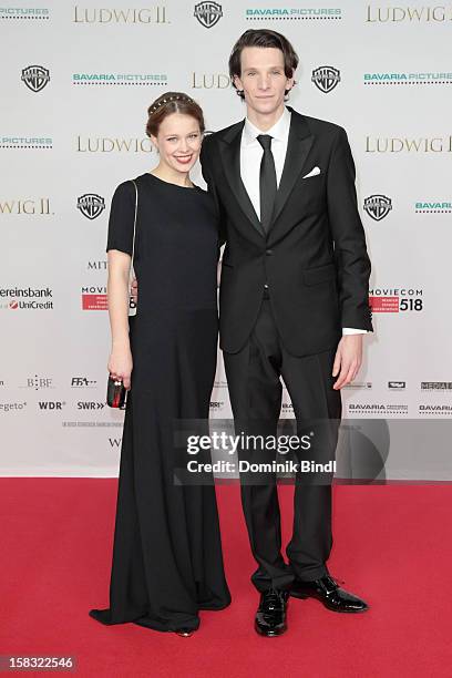 Paula Beer and Sabin Tambrea attend Ludwig II - Germany Photocall at HVB Forum on December 13, 2012 in Munich, Germany.