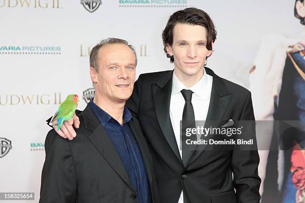 Edgar Selge and Sabin Tambrea attend Ludwig II - Germany Photocall at HVB Forum on December 13, 2012 in Munich, Germany.