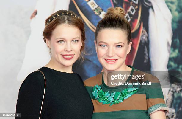 Paula Beer and Hannah Herzsprung attend Ludwig II - Germany Photocall at HVB Forum on December 13, 2012 in Munich, Germany.