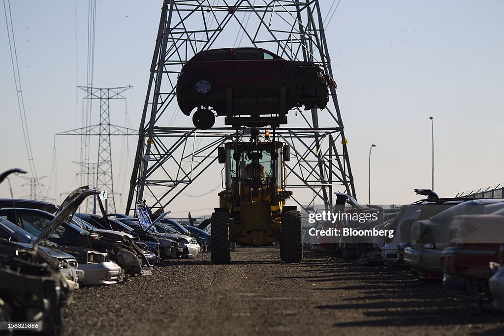 Vehicle Parts Recycling At Desguaces La Torre Salvage Yard
