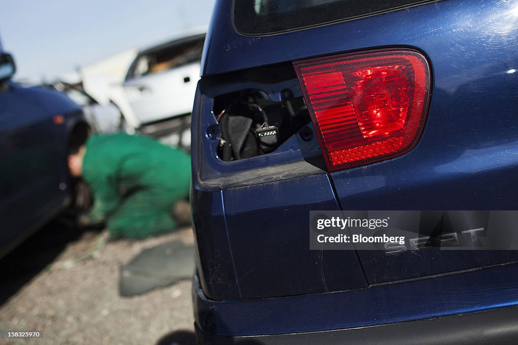 Vehicle Parts Recycling At Desguaces La Torre Salvage Yard