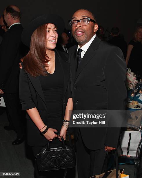 Satchel Lee and father Spike Lee attend The Museum of Modern Art's Jazz Interlude Gala After Party at MOMA on December 12, 2012 in New York City.
