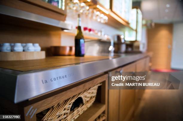 Sample kitchen is pictured at French cooker maker "La Cornue" factory on December 13 in Saint-Ouen-l'Aumone, north of Paris. AFP PHOTO / MARTIN BUREAU