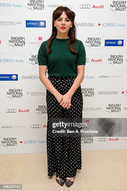 Ophelia Lovibond attends the English National Ballets Christmas Party at St Martins Lane Hotel on December 13, 2012 in London, England.