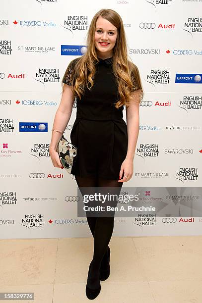 Cara Theobold attends the English National Ballets Christmas Party at St Martins Lane Hotel on December 13, 2012 in London, England.