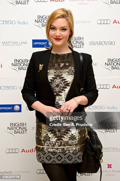 Holliday Grainger attends the English National Ballets Christmas Party at St Martins Lane Hotel on December 13, 2012 in London, England.