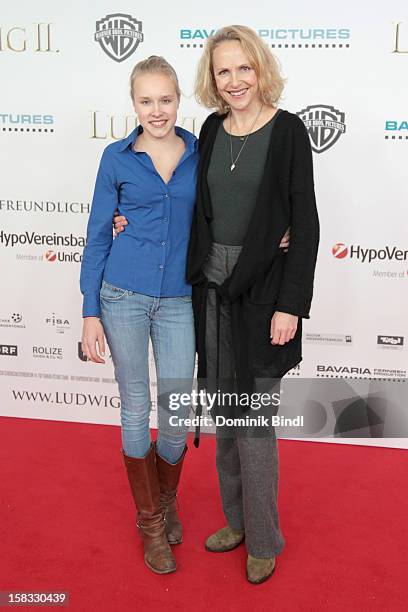 Juliane Koehler and daughter Fanny attends Ludwig II - Germany Premiere at Mathaeser Filmpalast on December 13, 2012 in Munich, Germany.