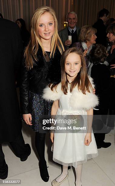 Amelia Allen and Isabelle Allen attend the English National Ballet Christmas Party at St Martins Lane Hotel on December 13, 2012 in London, England.