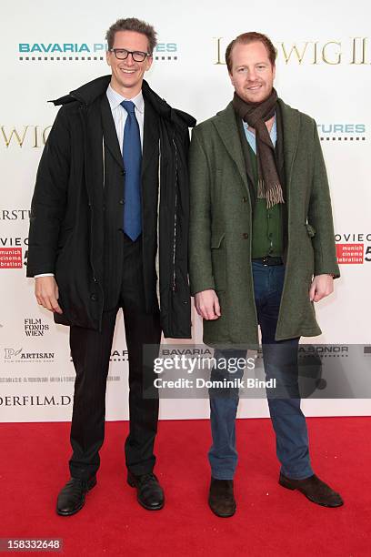 Konstantin von Bayern and Christian Alexander Dienst attend Ludwig II - Germany Premiere at Mathaeser Filmpalast on December 13, 2012 in Munich,...