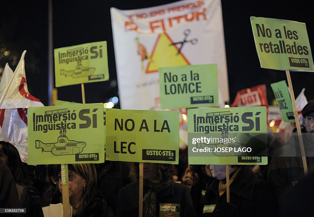 SPAIN-CATALONIA-EDUCATION-PROTEST-LANGUAGE