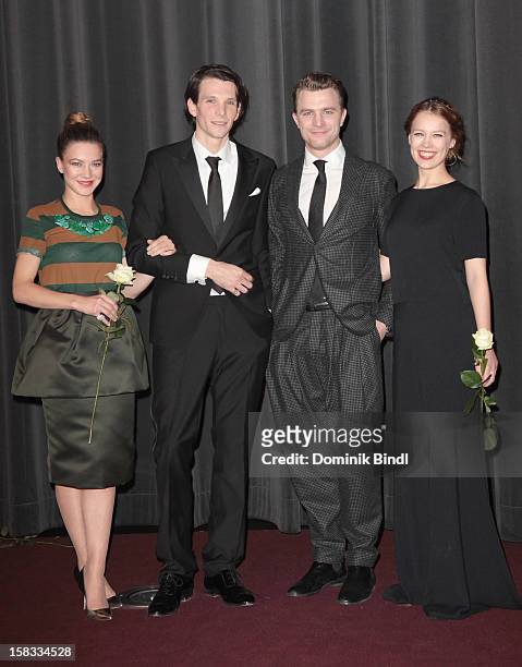 Hannah Herzsprung, Sabin Tambrea, Friedrich Muecke and Paula Beer attend Ludwig II - Germany Premiere at Mathaeser Filmpalast on December 13, 2012 in...