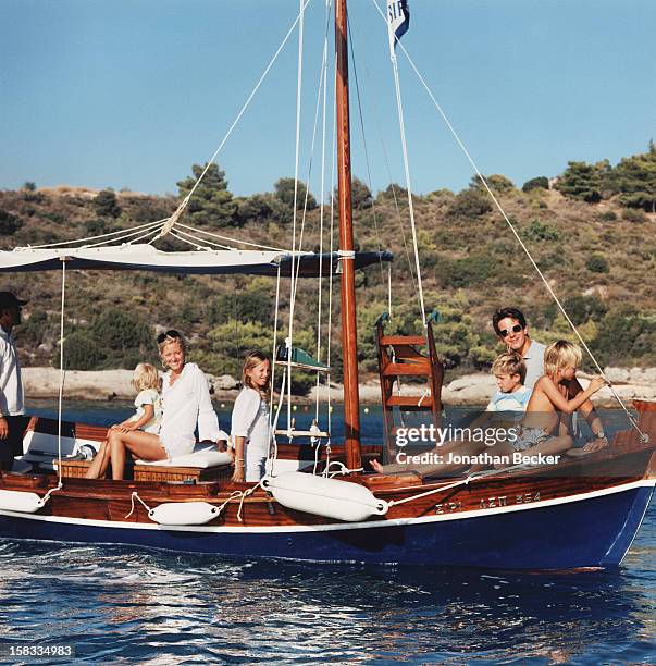 Prince Odysseas-Kimon, Princess Marie-Chantal, Princess Maria-Olympia, Prince Achileas-Andreas, Prince Pavlos of Greece and Prince Constantine...