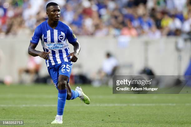 Moisés Caicedo of Brighton & Hove Albion in action during the Premier League Summer Series match between Brighton & Hove Albion and Newcastle United...