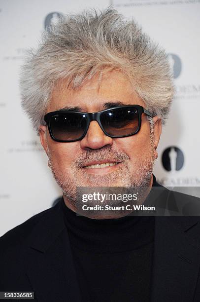 Pedro Almodovar attends as The Academy of Motion Picture Arts and Sciences honours director Pedro Almodovar at Curzon Soho on December 13, 2012 in...