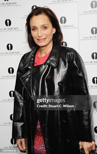 Kristin Scott Thomas attends as The Academy of Motion Picture Arts and Sciences honours director Pedro Almodovar at Curzon Soho on December 13, 2012...