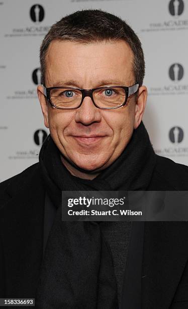 Peter Morgan attends as The Academy of Motion Picture Arts and Sciences honours director Pedro Almodovar at Curzon Soho on December 13, 2012 in...