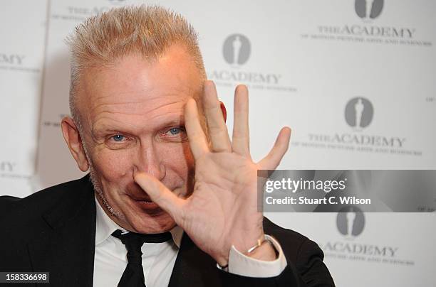 Jean-Paul Gaultier attends as The Academy of Motion Picture Arts and Sciences honours director Pedro Almodovar at Curzon Soho on December 13, 2012 in...