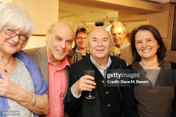 Chris Beetles, Quentin Blake and guest attend artist Quentin Blake's 80th Birthday celebration at the Chris Beetles Gallery, now showing an...