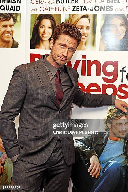 Actor Gerard Butler attends the Gala screening of 'Playing For Keeps' at Apollo Piccadilly Circus on December 13, 2012 in London, England.