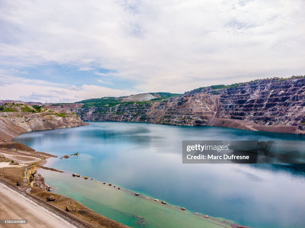 Aerial view of quarry in Black Lake
